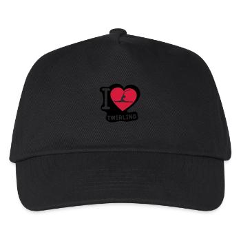 i love sports heart twirling baton3 - Kids’ Baseball Cap - black - Front