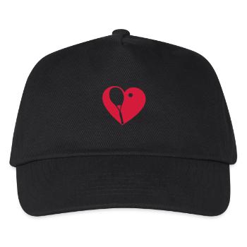 Herzen Herz Liebe Tennis 9022 - Kinder Basecap - Schwarz - Vorne
