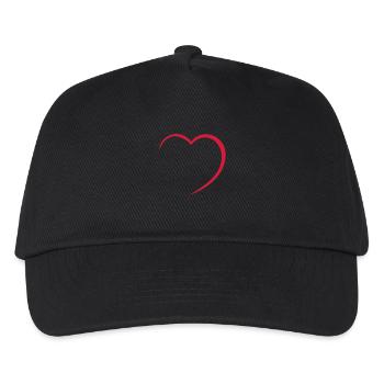 Herz // Liebe // Heiraten // Hochzeit // Kontur - Kinder Basecap - Schwarz - Vorne