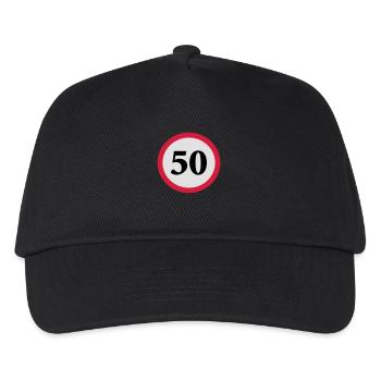 geschwindigkeitstafel_50 - Kinder Basecap - Schwarz - Vorne
