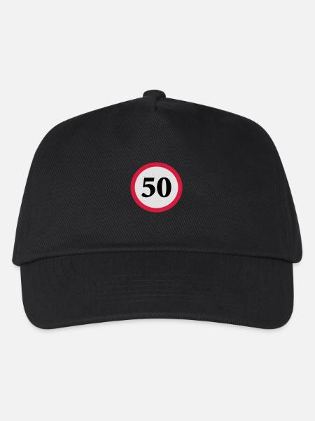 geschwindigkeitstafel_50 - Kinder Basecap - Schwarz