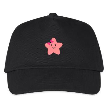 cute star, süßer Stern mit Schleife - Kinder Basecap - Schwarz - Vorne