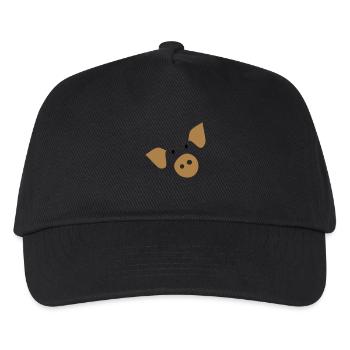 piggy_face_farm Tier - Kinder Basecap - Schwarz - Vorne