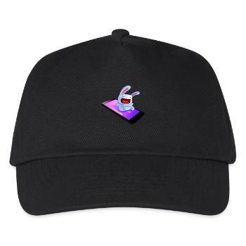lapin sur son téléphone - Casquette de baseball Enfant - noir - Devant