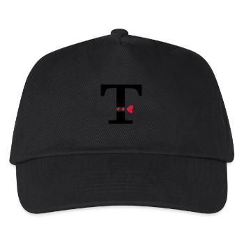 Capital letter T with hearts - Kids’ Baseball Cap - black - Front