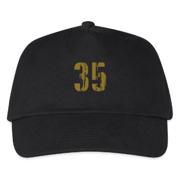 35 - Nummer - Kinder Basecap - Schwarz - Vorne