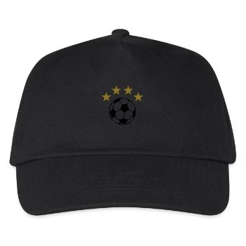 Weltmeister 4 Sterne Fußball Deutschland 2014 - Kinder Basecap - Schwarz - Vorne