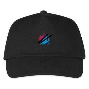 bunt klecks ski spritzer farbe graffiti 2 bretter - Kinder Basecap - Schwarz - Vorne