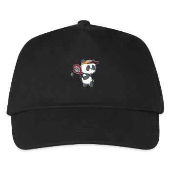 Tennis Panda Mannschaft Verein Team Sport Spieler - Kinder Basecap - Schwarz - Vorne