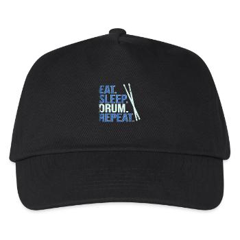 Eat. Sleep. Drum. Repeat. - Kids’ Baseball Cap - black - Front