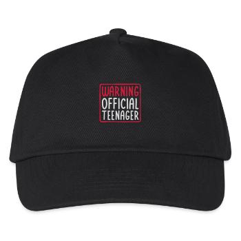 warning official teenage quote - Kids’ Baseball Cap - black - Front