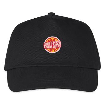 pizza thinks about me - Kids’ Baseball Cap - black - Front