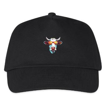 Mima the bespectacled cow - Kids’ Baseball Cap - black - Front
