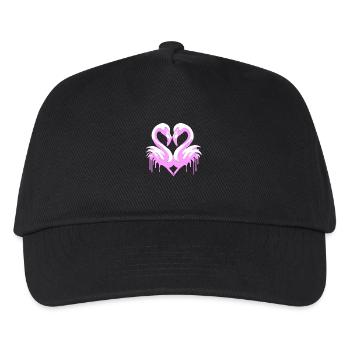 Heart Flamingos | Flamingo Heart - Kids’ Baseball Cap - black - Front