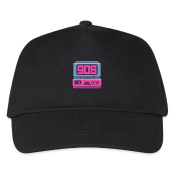 90s Radio Logo - Kinder Basecap - Schwarz - Vorne