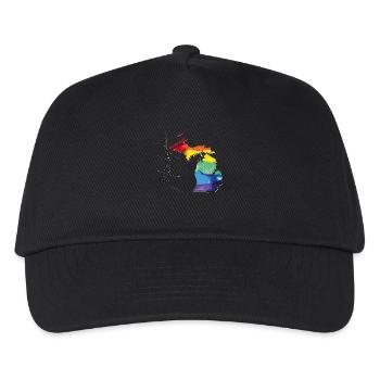 Michigan (USA) | echte Flagge | LGBTQIA+ Script - Kinder Basecap - Schwarz - Vorne