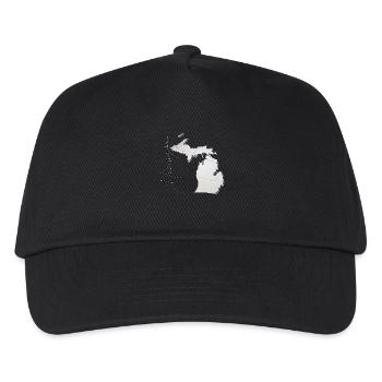 Michigan (USA) | echter Volleyball | Landkarte Sct - Kinder Basecap - Schwarz - Vorne