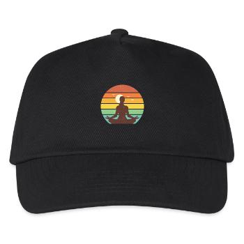 Sonnenaufgang Yoga Retro - Kinder Basecap - Schwarz - Vorne