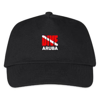 Aruba Dive - Diver Down Flag Scuba Diving Tauchen - Kinder Basecap - Schwarz - Vorne