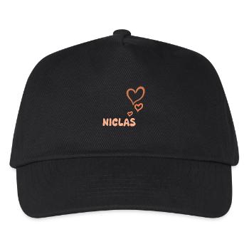 First name Niclas - Kids’ Baseball Cap - black - Front