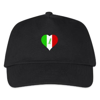 herz italien - Kinder Basecap - Schwarz - Vorne