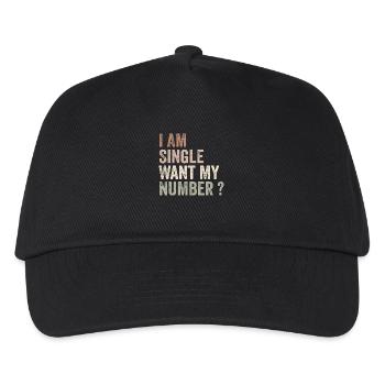 I Am Single Want My Number | Funny - Casquette de baseball Enfant - noir - Devant