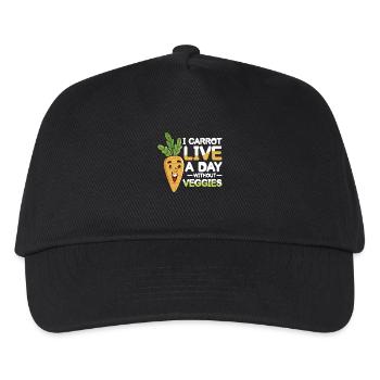 I Carrot Live A Day Without Veggies - Kinder Basecap - Schwarz - Vorne