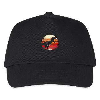 Dinosaurier T-Rex Retro Vintage Dinosaurier Liebhaber Geschenk - Kinder Basecap - Schwarz - Vorne