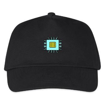 Digital Computer Chip Icon - Kinder Basecap - Schwarz - Vorne