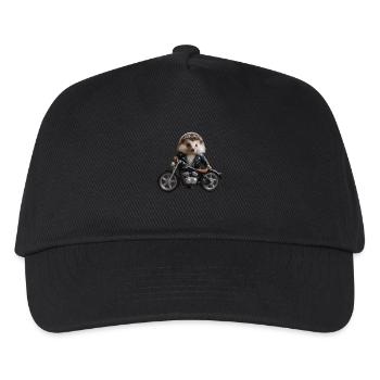 Biker hedgehog - Kids’ Baseball Cap - black - Front