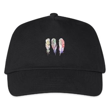 Feder - Kinder Basecap - Schwarz - Vorne