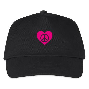 Peace Love Design – For Positive Vibes - Kids’ Baseball Cap - black - Front