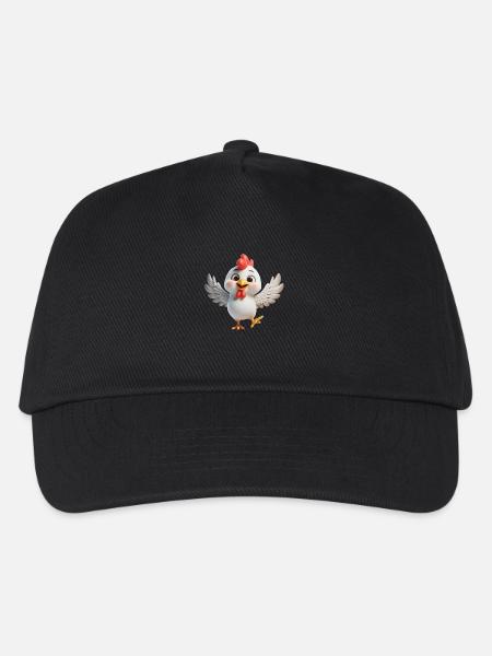Huhn 3 - Kinder Basecap - Schwarz