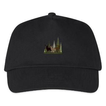 Hirsch - Kinder Basecap - Schwarz - Vorne
