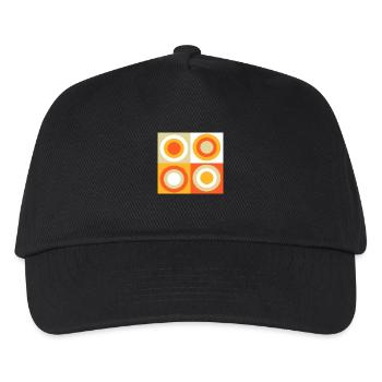 70er Jahre Muster Retro Geschenk - Kinder Basecap - Schwarz - Vorne
