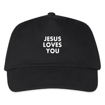 Jesus loves you - Kinder Basecap - Schwarz - Vorne