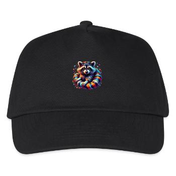 Colorful Raccoon in Artistic Style - Kids’ Baseball Cap - black - Front