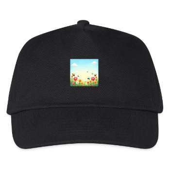 Frühlingsbunte Insektenparade – Blütenmeer Sonne - Kinder Basecap - Schwarz - Vorne