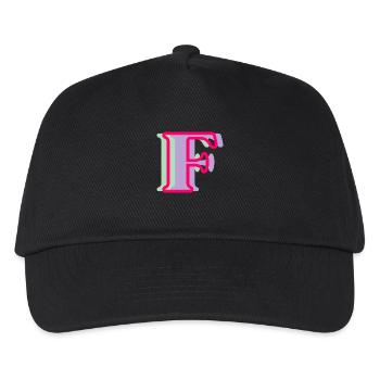 Mehrfarbiger Buchstabe f – originelle Geschenkidee - Kinder Basecap - Schwarz - Vorne