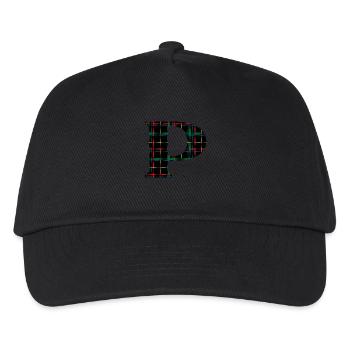 Monogramm p schottischer Tartan - Kinder Basecap - Schwarz - Vorne