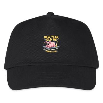 Lustiger Schwein - Neujahr Design - Kinder Basecap - Schwarz - Vorne