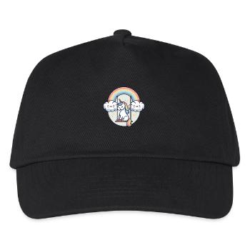 Einhorn Fabeltier Mädchen Einhörner Unicorn - Kinder Basecap - Schwarz - Vorne
