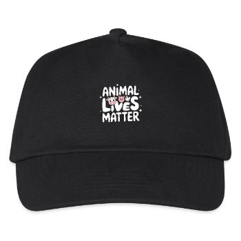 Vegetarisch Vegan Veggie Vegetarier - Kinder Basecap - Schwarz - Vorne