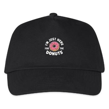 Donut Donuts Süßigkeiten Bagel - Kinder Basecap - Schwarz - Vorne