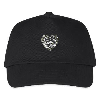 Vegetarisch Vegan Veggie Vegetarier - Kinder Basecap - Schwarz - Vorne