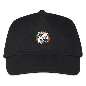 Vegetarisch Vegan Veggie Vegetarier - Kinder Basecap - Schwarz - Vorne