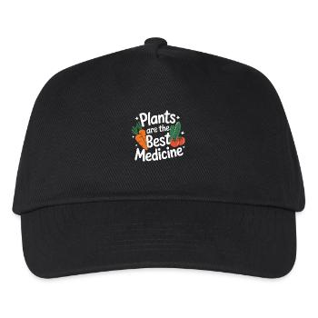 Vegetarisch Vegan Veggie Vegetarier - Kinder Basecap - Schwarz - Vorne