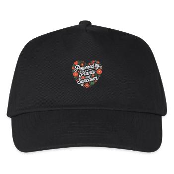 Vegetarisch Vegan Veggie Vegetarier - Kinder Basecap - Schwarz - Vorne