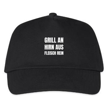 Grill on brain made of meat in - Kids’ Baseball Cap - black - Front