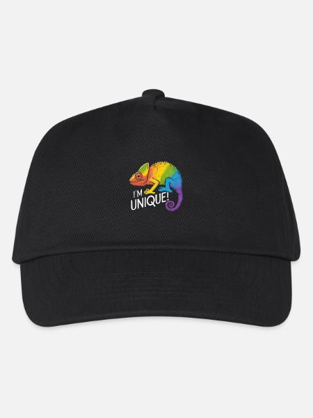 lebendiges Chamäleon "I'm Unique!" - Kinder Basecap - Schwarz